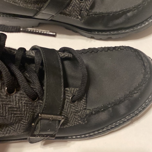 POLO RALPH LAUREN COMBAT BLACK AND GRAY BOOTS SIZE 6 - Picture 3 of 16